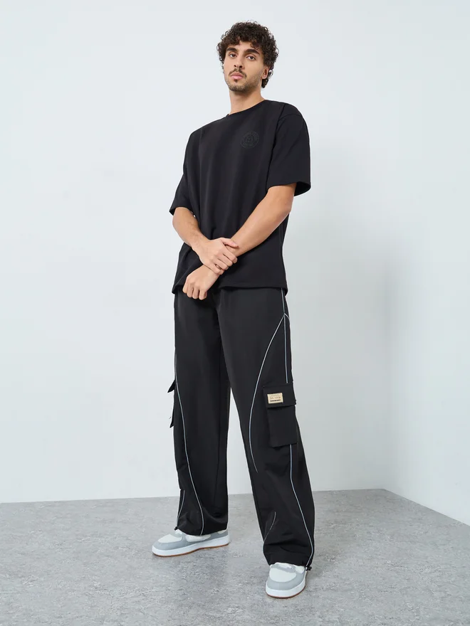 ستايلي Contrast Piping Cargo Pocket Joggers
